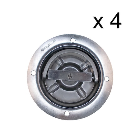 Tie 4 Safe Zinc Plated Floor Mount Ring, WLL- 2,000 lbs., PK4 RH17-6M-4